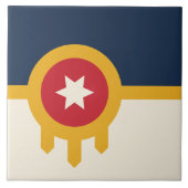 Tulsa City Flag Tegel Tegeltje (Voorkant)