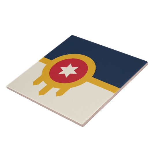 Tulsa City Flag Tegel Tegeltje (Zijkant)