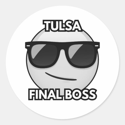 Tulsa Eindbaas Cool Emoji Sticker (Voorkant)