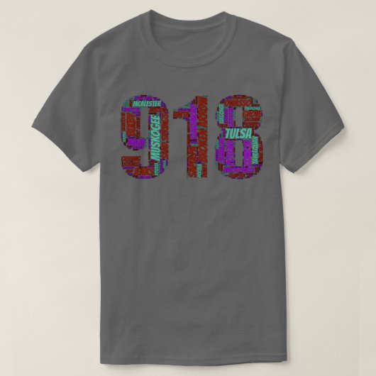 Tulsa en de 918 t-shirt (Design voorkant)