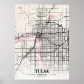 Tulsa - Neapolitan City Map Verenigde Staten Poster (Voorkant)