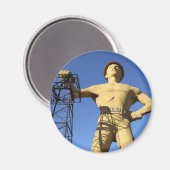 Tulsa, OK Golden Driller magneet (Voorkant / Achterkant)