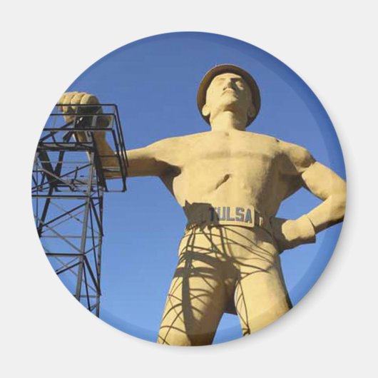 Tulsa, OK Golden Driller magneet (Voorkant)