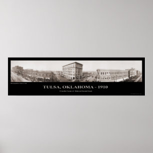 Tulsa, OK - Panoramische foto - 1910 Poster