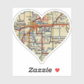 Tulsa OK Retro kaart Sticker (Vel)