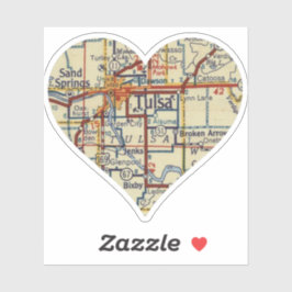 Tulsa OK Retro kaart Sticker