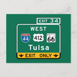 Tulsa, OK Road Sign Briefkaart