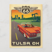 Tulsa, OK - Route 66 Briefkaart (Voorkant)