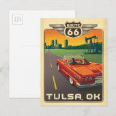 Tulsa, OK - Route 66 Briefkaart (Voorkant / Achterkant)