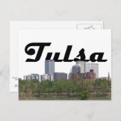 Tulsa OK Skyline met Tulsa in het Briefkaart Sky (Voorkant / Achterkant)