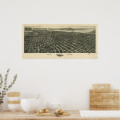 Tulsa Oklahoma 1918 Antiek Panorama Poster (Keuken)