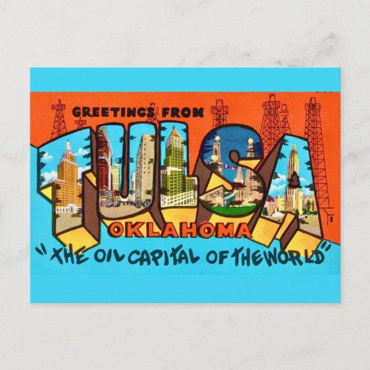Tulsa Oklahoma Begroetingsansichtkaart Briefkaart (Voorkant)