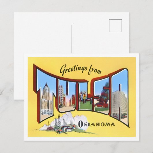 Tulsa, Oklahoma  Big Letters Briefkaart (Voorkant / Achterkant)