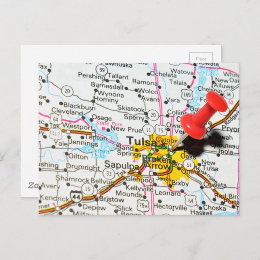 Tulsa, Oklahoma Briefkaart (Voorkant / Achterkant)