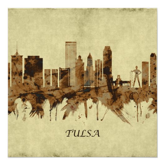 Tulsa Oklahoma Cityscape Perfect Poster (Voorkant)