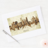 Tulsa Oklahoma Cityscape Rechthoekige Sticker (Envelop)