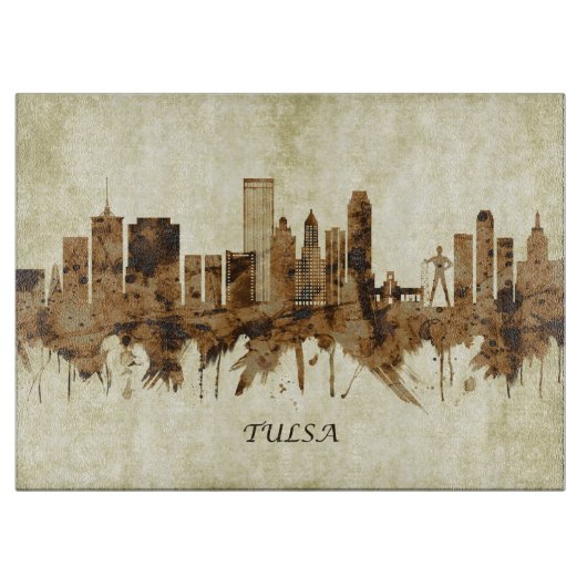 Tulsa Oklahoma Cityscape Snijplank (Voorkant)