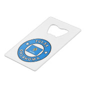 Tulsa Oklahoma Creditkaart Flessenopener (Voorkant Gekanteld)