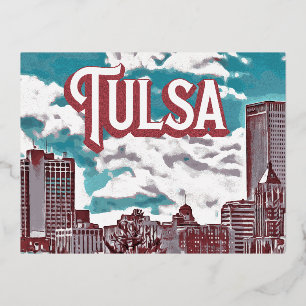 Tulsa Oklahoma Folie Feestdagen Briefkaart