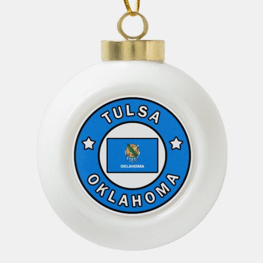 Tulsa Oklahoma Keramische Bal Ornament (Voorkant)