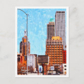 Tulsa Oklahoma Mooie olieverfschilderij Stad Briefkaart (Voorkant)