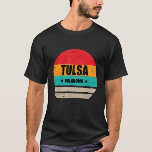 Tulsa Oklahoma Retro  Sunset Us State Tulsa T-shirt (Voorkant)