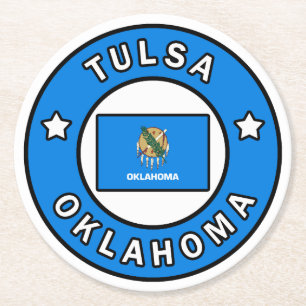 Tulsa Oklahoma Ronde Kartonnen Onderzetter