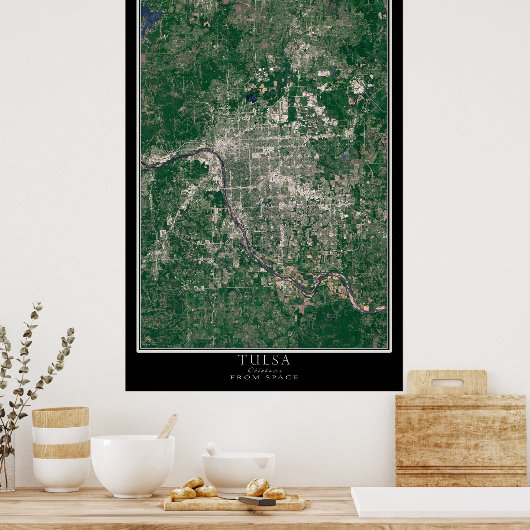 Tulsa Oklahoma Satellite Poster Map (Keuken)