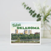 Tulsa Oklahoma Silhouette met Bomen Briefkaart (Staand voorkant)