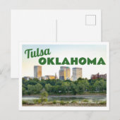 Tulsa Oklahoma Silhouette met Bomen Briefkaart (Voorkant / Achterkant)