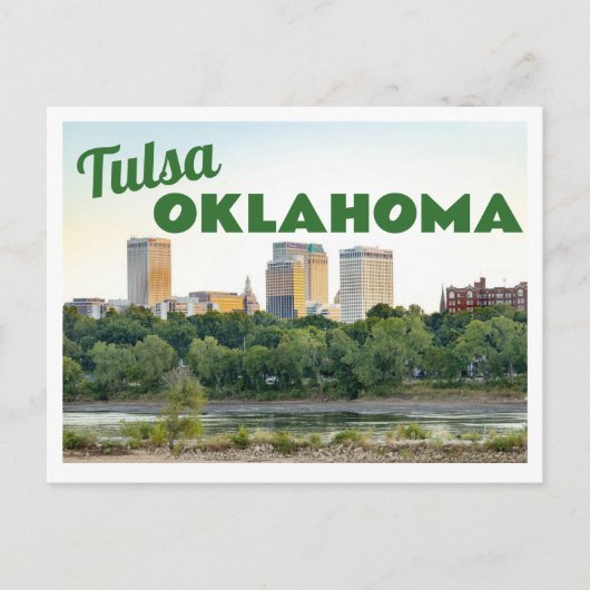 Tulsa Oklahoma Silhouette met Bomen Briefkaart (Voorkant)