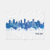 Tulsa Oklahoma Skyline Blue Fleece Deken (Voorkant (Horizontaal))