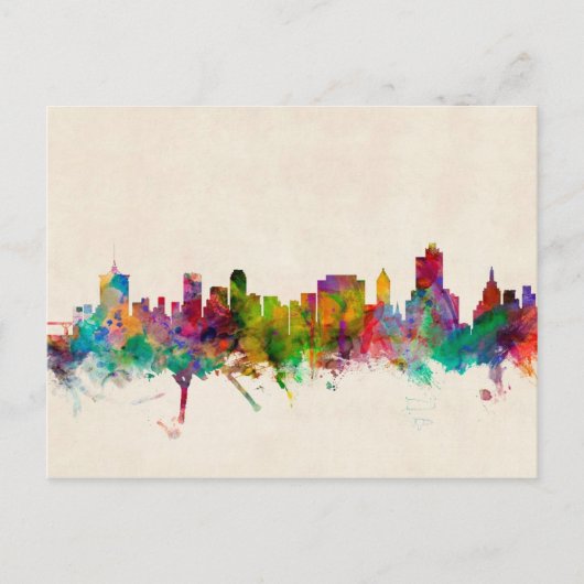 Tulsa Oklahoma Skyline Cityscape Briefkaart (Voorkant)