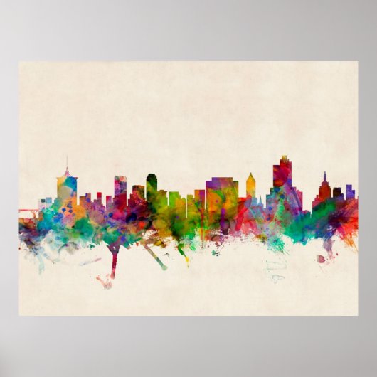 Tulsa Oklahoma Skyline Cityscape Poster (Voorkant)