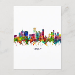 Tulsa Oklahoma Skyline Feestdagenkaart