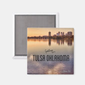 Tulsa Oklahoma Skyline Magneet (Voorkant / Achterkant)