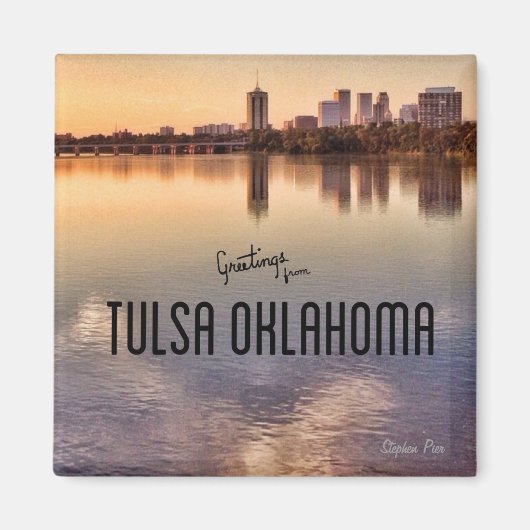 Tulsa Oklahoma Skyline Magneet (Voorkant)