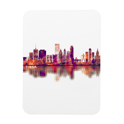Tulsa Oklahoma Skyline Magneet (Verticaal)