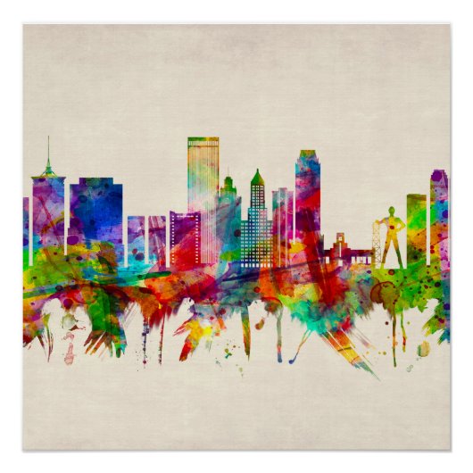 Tulsa Oklahoma Skyline Perfect Poster (Voorkant)