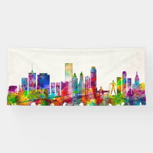 Tulsa Oklahoma Skyline Spandoek (Horizontaal)