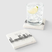 TULSA, OKLAHOMA SKYLINE STENEN ONDERZETTER (Zijkant)