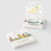 TULSA, OKLAHOMA SKYLINE STENEN ONDERZETTER (Zijkant)