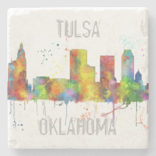 TULSA, OKLAHOMA SKYLINE STENEN ONDERZETTER