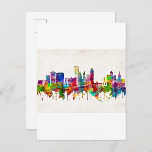 Tulsa Oklahoma Skyline Uitnodiging Briefkaart (Voorkant / Achterkant)