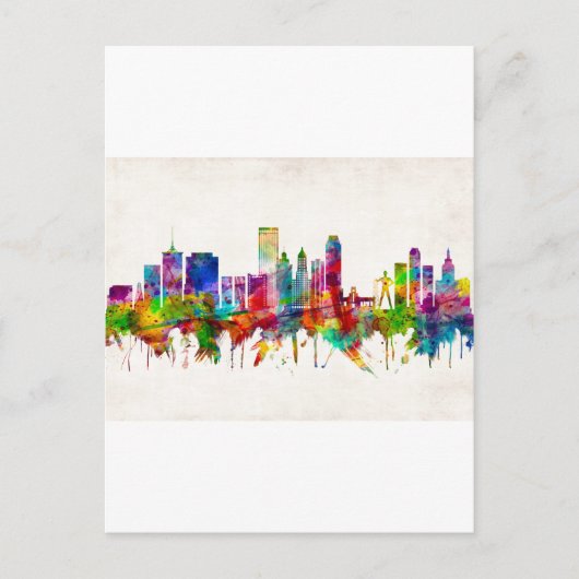 Tulsa Oklahoma Skyline Uitnodiging Briefkaart (Voorkant)