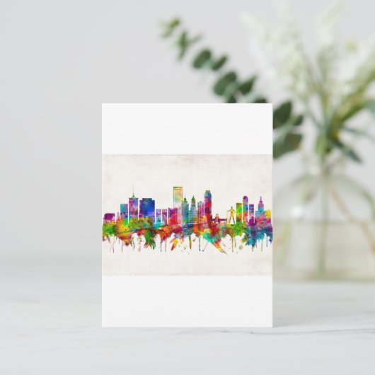 Tulsa Oklahoma Skyline Uitnodiging Briefkaart (Staand voorkant)