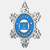 Tulsa Oklahoma Tin Sneeuwvlok Ornament (Rechts)