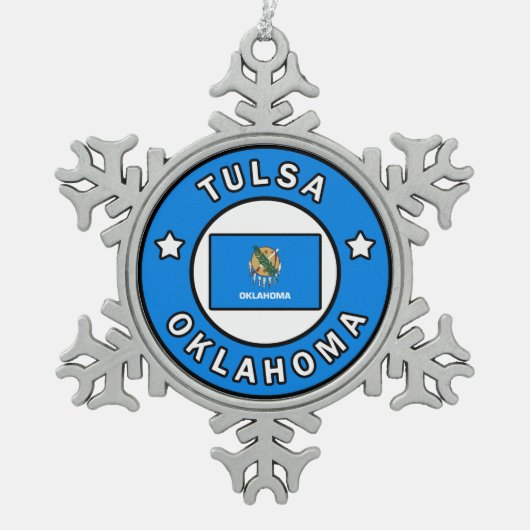 Tulsa Oklahoma Tin Sneeuwvlok Ornament (Voorkant)