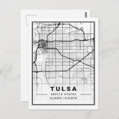Tulsa Oklahoma USA Travel City Map Briefkaart (Voorkant / Achterkant)