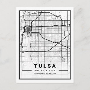 Tulsa Oklahoma USA Travel City Map Briefkaart